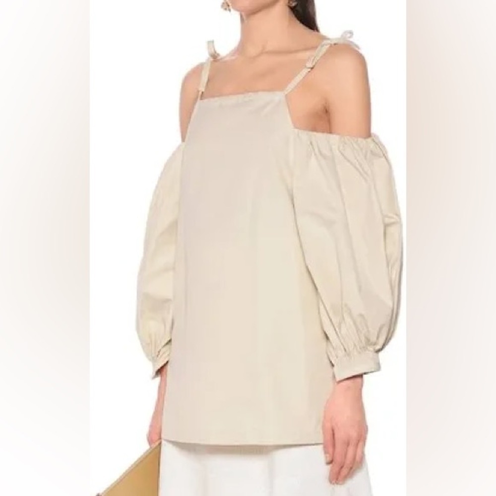Jil Sander White Off-Shoulder Blouse - Picture 1 of 15